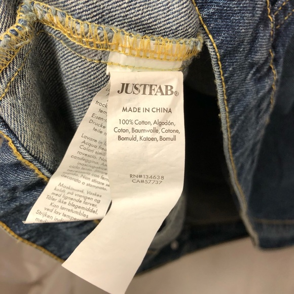 Just Fab Dark Wash Jean Jacket 2X - Picture 5 of 10